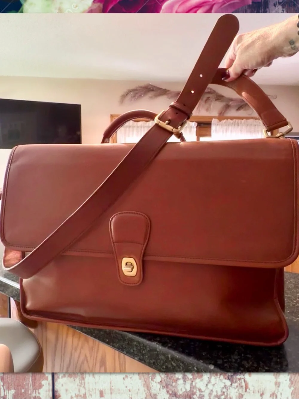 VINTAGE COACH BRITISH TAN MULTI-COMPARTMENT BRIEF / BRIEFCASE MESSENGER BAG 0542